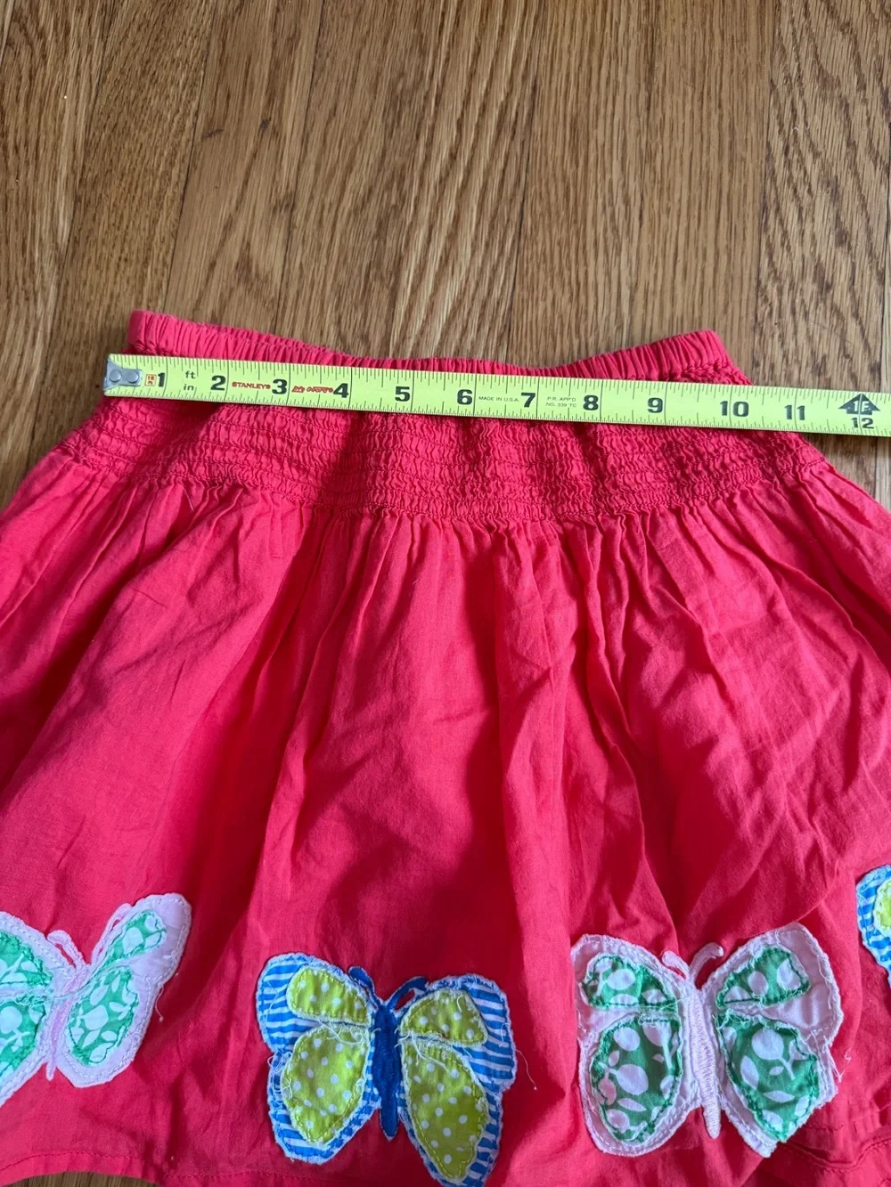 Mini Boden patchwork butterfly design smocked waist skirt